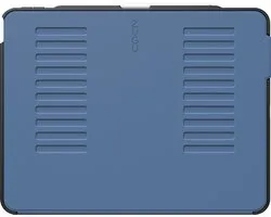 Zugu case Hoesje iPad Air 13 (M2-M4) 2024 & iPad Pro 12.9 (3rd/4th gen) – Verstelbare Magnetische Houder met 8 Hoeken – Veilige Magnetische Montage – Grote Valbescherming - Blauw