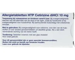 Healthypharm Allergietabletten HTP Cetirizine diHCI 10 mg - 2 x 30 tabletten