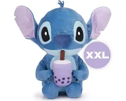 Stitch met Bubble Tea Disney Lilo & Stitch Pluche Knuffel XXL 100 cm - Lilo en Stitch Disney Plush Toy XL - Extra Grote Stitch Knuffels - Groot Speelgoed voor Kinderen Jongens Meisjes - Lilo Stitch Angel Leroy Scrump