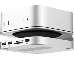 M-TECK Mac Mini M4 hub docking station met 3 x USB-A + Micro SD Kaartlezer + HDMI + M.2 NVMe SSD interface