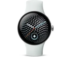 Google Pixel Watch 5 - montre connectée - 41 mm - Wifi - Blanc/Couleur argent - bracelet de sport