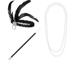 Boland - Set Flapper Zwart - Volwassenen - Unisex - Charleston - 20's - Roaring Twenties
