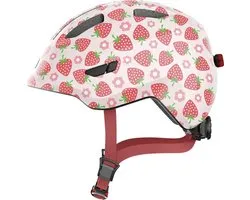 Fietshelm ABUS SMILEY 3.0 LED rose strawberry S - 45-50 cm - pink - Geschikt voor gebruik op kinderfietsen - 230 g