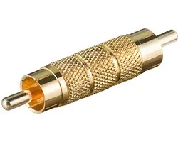 Goobay Cinch-adapter, gouden uitvoering, tulpstekker naar tulpstekker, met ABS-kunststof behuizing