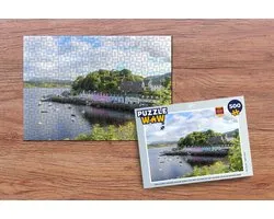 Puzzel Gekleurde huisjes aan de rand van het water op het eiland Skye in Schotland - Legpuzzel - Puzzel 500 stukjes