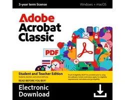 Adobe Acrobat Classic (3 Jarige Licentie) - Student/Teacher - Meertalig - PC - Mac - Download