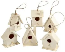 CC Bird House, H: 7 cm, 6 pc/ 1 pack