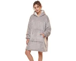 JAXY Hoodie Deken - Snuggle Hoodie - Fleece Deken Met Mouwen - Hoodie Blanket - Grijs