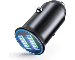 240W Snellader Autolader met Dubbele USB Poorten en Digitaal Spanningdisplay, QC3.0 Supersnel Opladen Autoadapter Geschikt voor iPhone, Samsung, Xiaomi, Huawei en alle Smartphones