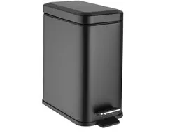 Jantex slanke washroom prullenbak zwart 5ltr