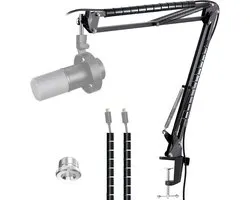 Mic Boom Arm Stand voor FIFINE K688 - Desktop Microfoonstandaard met Kabelbeheer voor Podcast, Streaming, Gaming en Thuiskantoor