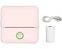 Draagbare Mini Thermische Printer Inktloze Bluetooth Draadloze Mini Pocket Printer Mobiele Telefoon Foto Label Printers Helder Afdrukken(Pink Style A)