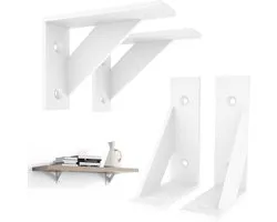 Shelf Holder White, Triangular Support Corner Shelf Holder 76 x 100 mm, Shelf Support Floating Shelf Clamps Set of 4 - ShopVlot