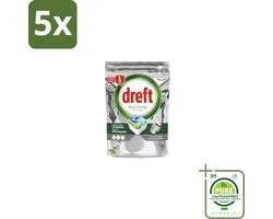 5 x Dreft – Vaatwastabletten – Platinum All-in-One Original – 59 Tabletten - Grootverpakking - Vaatwastabletten - Vaatwasser - Reiniging - Ontvetting - Zout