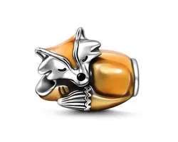 Breloque Vossen , bijou Keen , Charm Fox - Charm en argent sterling émaillé pour bracelet