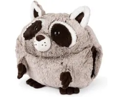 Cozy Noxxiez Handwarmer/knuffel Wasbeer Junior 35 Cm Grijs/wit