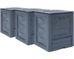 vidaXL - Compostbakken - 3 - st - 780 - L - 60x60x73 - cm - grijs