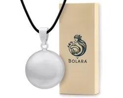 Collier de Grossesse Bolara avec Babybell - Argent sur cordon - 110cm + 5cm réglable - Cadeau baby shower pour futures mamans