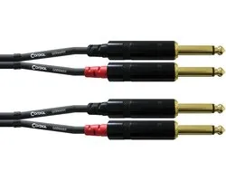 Cordial Essentials - Ongebalanceerde Insertkabel - 2x REAN Jack 6,3 mm - Verguld - 3 m