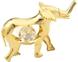 Olifant versierd met Swarovski®-kristallen 24-karaats verguld