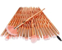 20pcs Diamond Makeup Pinceaux Set Goud Powder Fond de teint Blush Blend Ombre à paupières Lip Cosmetic Beauty - Make Up Brush - Brush - Eyeshadow - Highlighter - Brushes - Makeup - Brush Set - Mask Brush
