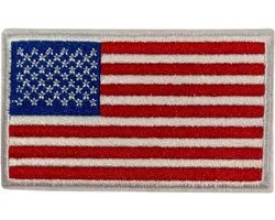 USA Flag Patch – Stars & Stripes Iron-On Emblem 9.4 cm / 5.6 cm / Blauw Rood Wit