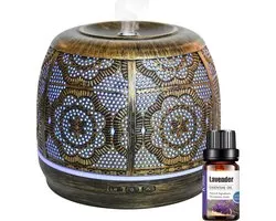 Aroma Diffuser - Luchtbevochtiger - Aromatherapie - Verstuiver etherische olie - Luchtbevochtiger - Geurverspreider – Aromadiffusers - Vernevelaar - 500ML - inclusief geurolie - Mobstore