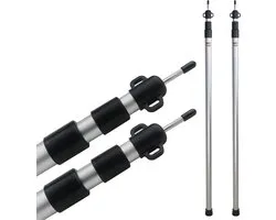 Sunnyglade 2 Pcs Adjustable Tarpaulin Poles, Telescopic Aluminium Rods, Portable Canopy Poles for Camping, Backpacking, Hiking (Set of 2)