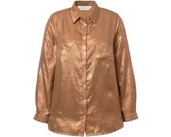 Studio Untold - Dames - Overhemdblouse boxy model copper coating - Koper - Maat 50+