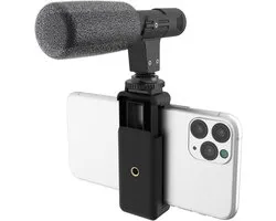 DigiPower Universal Shotgun Microfoon Kit DP-M25 | Smartphone/Camera/Vlog kit, Smartphone houder, Zwart