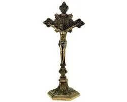 Veronese Design - Crucifix de Saint Benoît (au mur et debout) - (HxLxP) env. 25 cm x 11 cm x 8 cm