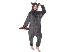 Corimori 1852 Ruby Punk-eenhoorn voor dames en heren, onesie, jumpsuit, eendelig kostuum, verkleedpartij, maat 170-180 cm, zwart