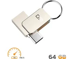 DM Flashdrive 64 gb (mini) - USB Stick - USB C / USB 3.0 - Flash Drive - Windows/Apple Mac/PC/Notebook/Tablet - Android Mobiel - Iphone 15/16 - 120-480 mbps
