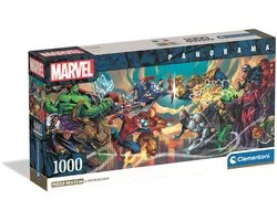 Clementoni - Puzzel - 1000 Stukjes - Marvel Heroes vs Villains - Panorama Formaat - Compact Box