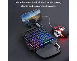 1 Arm Gaming Toetsenbord Rgb Backlit Draagbare Luxe Mini Gaming Toetsenbord Game Controller Joystick Voor Pc PS4 Xbox Telefoon Gamers Accessoire