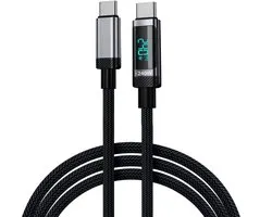240W USB C to USB C Cable with LCD Display PD 3.1, Type C Cable, Fast Charging 48V, 5A, Usbc USB Cable 1m for Laptops - ShopVlot