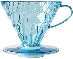 HARIO V60 Dripper Project Waterfall Editie - 02 Size - Kunststof - Transparant Blauw