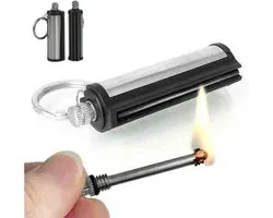 Draagbare vuurstarter - Herbruikbare lucifer - Fire starter waterdicht - Sleutelhanger RVS Lucifer - Outdoor Camping vuursteen aansteker