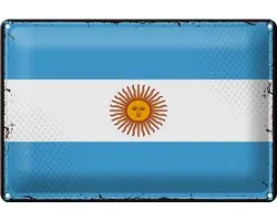 Blechschild Flagge Argentinien 30x20cm Retro Flag Argentina
