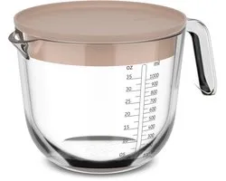 Mepal Glas doseur avec couvercle Chef it - 1000 ml - Mesures - Compatible lave-vaisselle, micro-ondes et four - Ustensiles de pâtisserie - Chalk