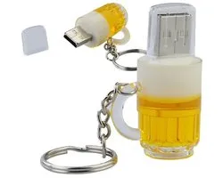 Ulticool USB stick Bierglas - 128 GB - Drank - Bier - Geel - grappige gadgets - mannen gadget