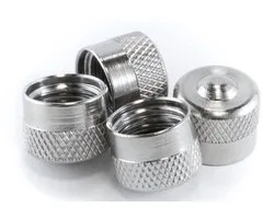 4 pièces bouchons de valve en acier inoxydable JMS pour la voiture - bouchon de valve - Argent-