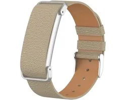 Strap-it Lederen bandje geschikt voor Fitbit Air - Coffee