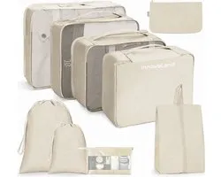 Innovaland - Packing Cubes Premium Set - 9 Delig- Packing Cubes Compression - Bagage Organizers - Compression Cube - Packing Cubes Backpack - Packing Cubes - koffer organizer set - backpack organizer - koffer organizer - Reiszakken Voor Koffer