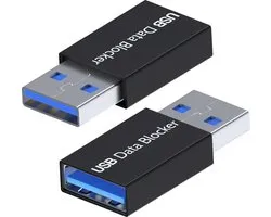 MMOBIEL USB Data Blocker [2-Pack] - Protection contre les pirates, les Virus et le Juice Jacking - Bloqueur de données USB - Adaptateur USB de chargement uniquement, chargement sécurisé - Zwart