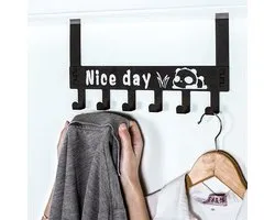 TDR-Door Coat Rack With 6 Crochet-Door Hanger-Hanging Coat Rack -noir