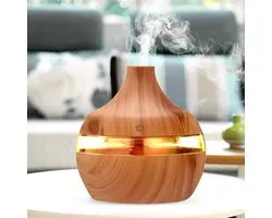 Diffuseur Aroma Cool Mist 300ml | Nébuliseur ultrasonique | Atomiseur d'huile essentielle | Diffuseur d'arome | Humidificateur | Air / Air | Aromathérapie | Nébuliseur | Diffuseur de parfum | Humidificateur | Éclairage LED atmosphérique | Aspect bois