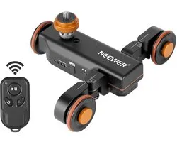 NEEWER 3 wielen draadloze videocamera statief dolly, 3 versnellingen gemotoriseerde elektrische rail dolly auto met afstandsbediening, compatibel met DSLR-camera camcorder Gopro iPhone smartphone (zwart)