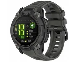 Siliconen bandje - geschikt voor Garmin Instinct 3 Amoled / Solar 50mm - gespsluiting - grijs
