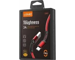 LDNIO LS63 Toughness Oplaad Kabel 2.4A Lightning Fast Cable Geschikt voor: Apple iPhone 14 / 13 / 12 / 11 / X / XS / XR / MAX / SE / 5 / 6 / 7 / 8 / Plus